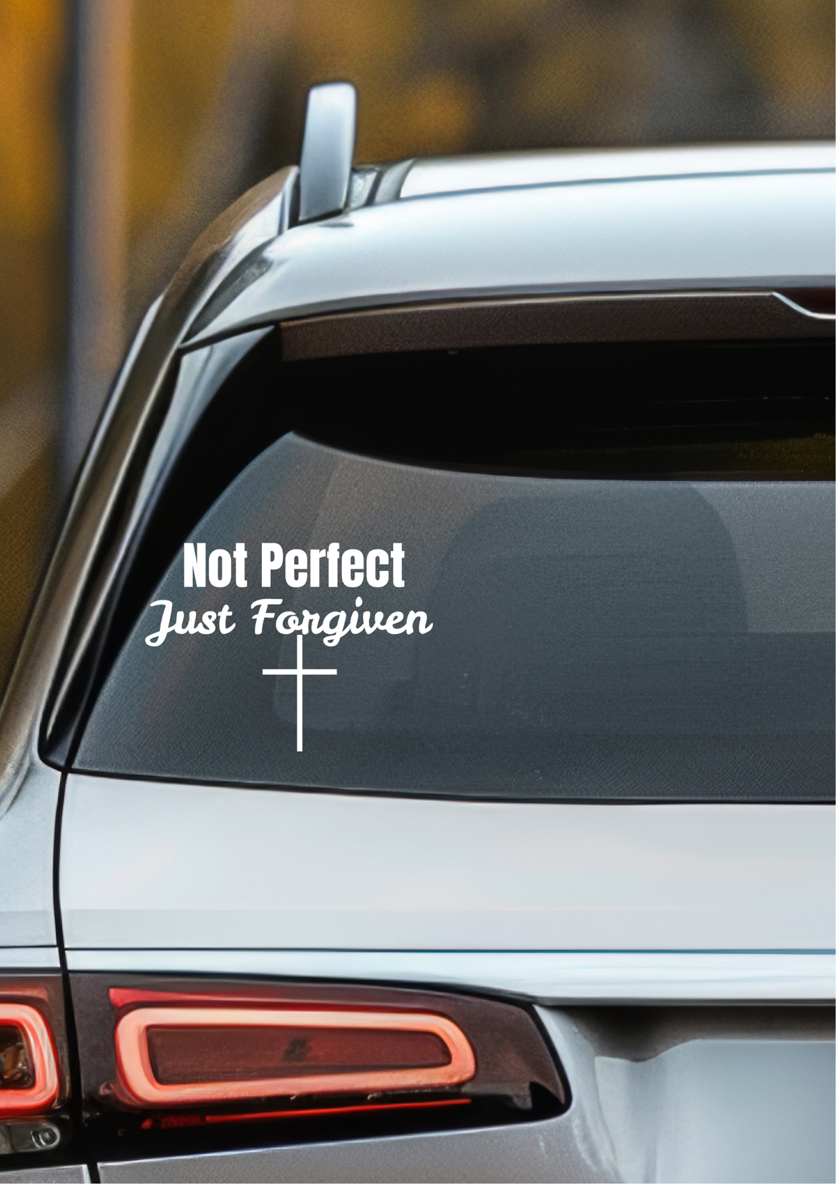 Not Perfect Just Forgiven Christian Cross Decal | Faith Car Vinyl Sticker