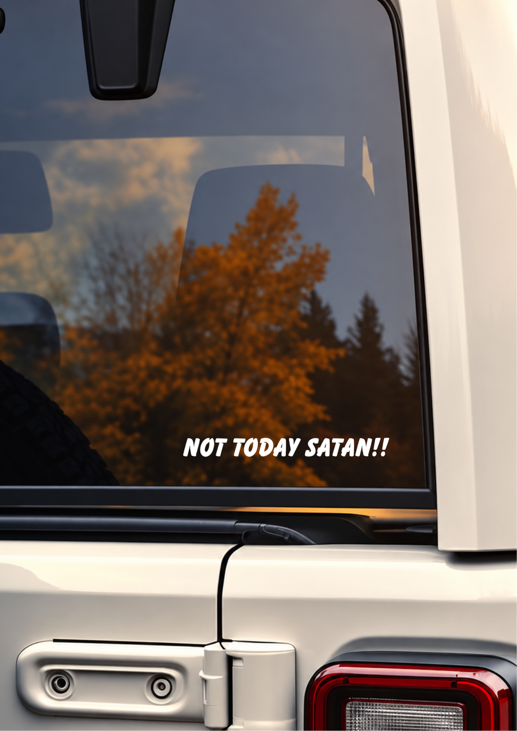 Not Today Satan Christian Car Decal – 15cm Faith Vinyl