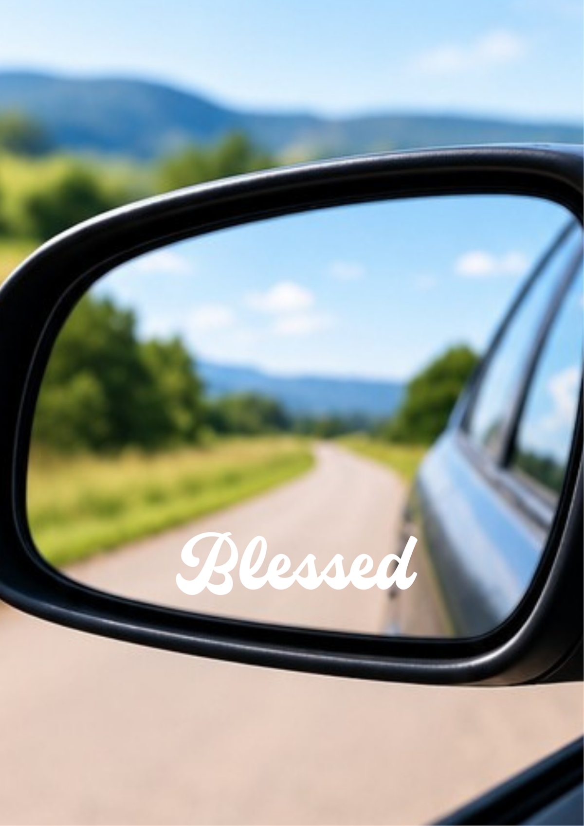 Blessed Christian Car Mirror Decal – Small Faith Vinyl