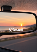 Blessed Christian Car Mirror Decal – Small Faith Vinyl